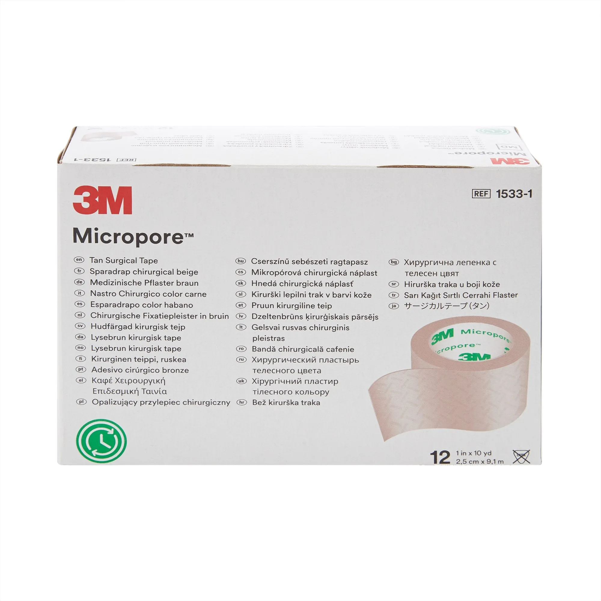 3M™ Micropore™ Paper Medical Tape, 1 Inch x 10 Yard, Tan, 1 Box of 12