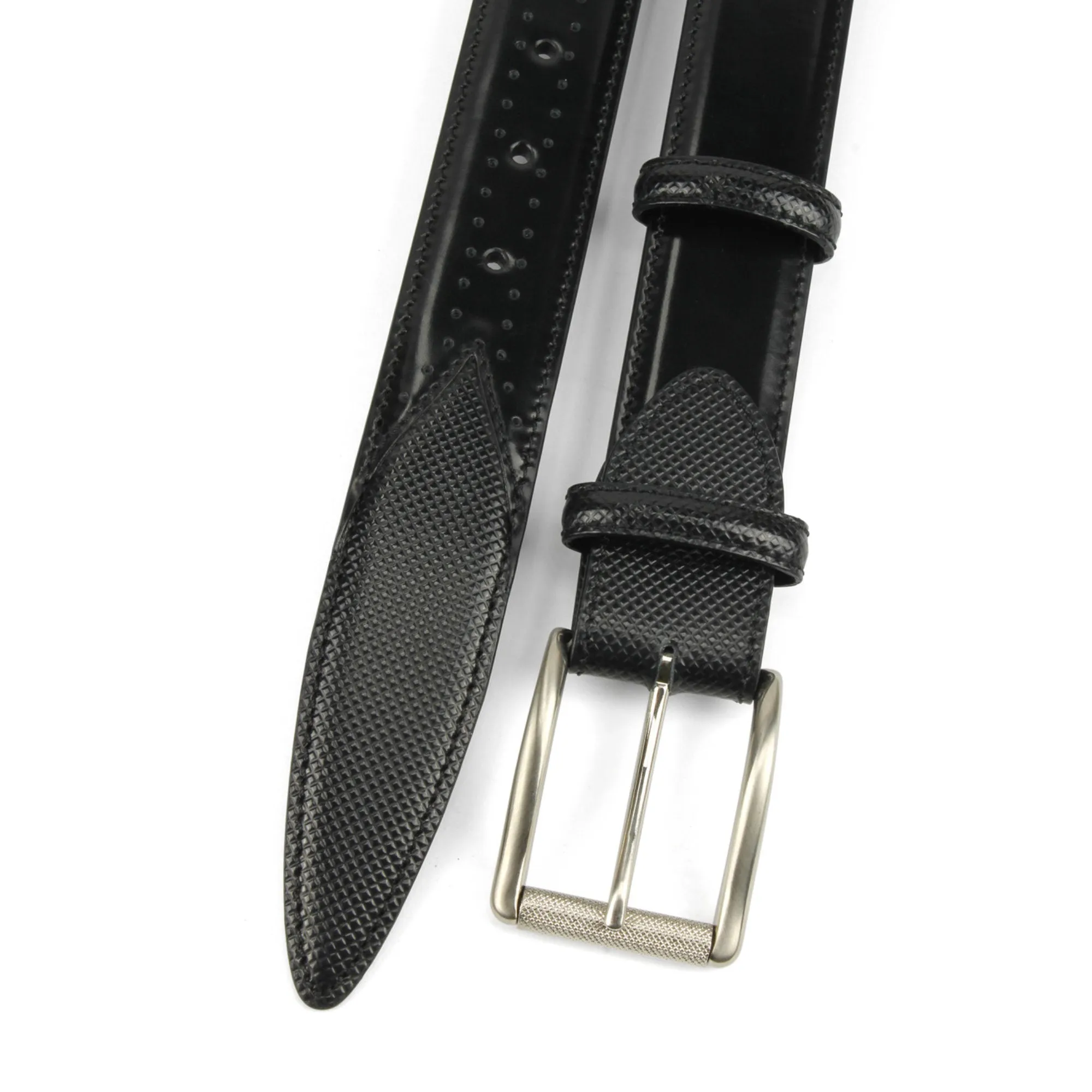 Black Belmondo Cordovan Effect Roller Belt