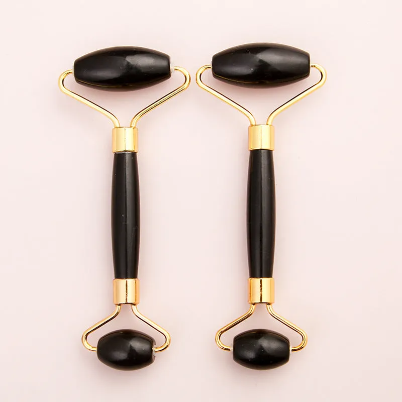 Black Jade Facial Massager Double-Headed Jade Roller Massage Stick Xiuyu Beauty Container