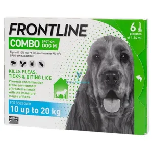 Frontline Combo Spot-on Treatment for Medium Dogs (10-20kg) - 6 Pipettes