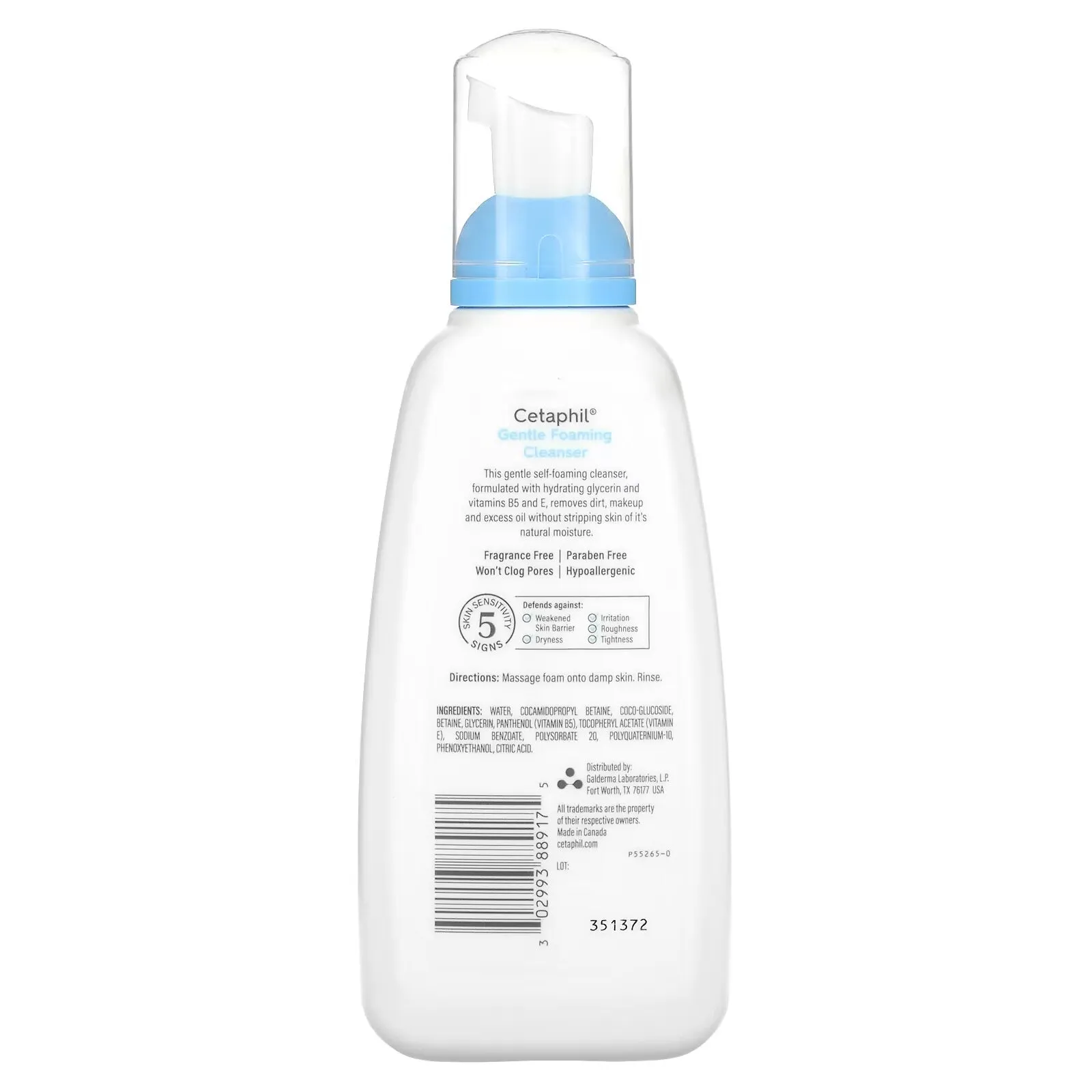 Gentle Cetaphil foaming cleanser, 236 ml