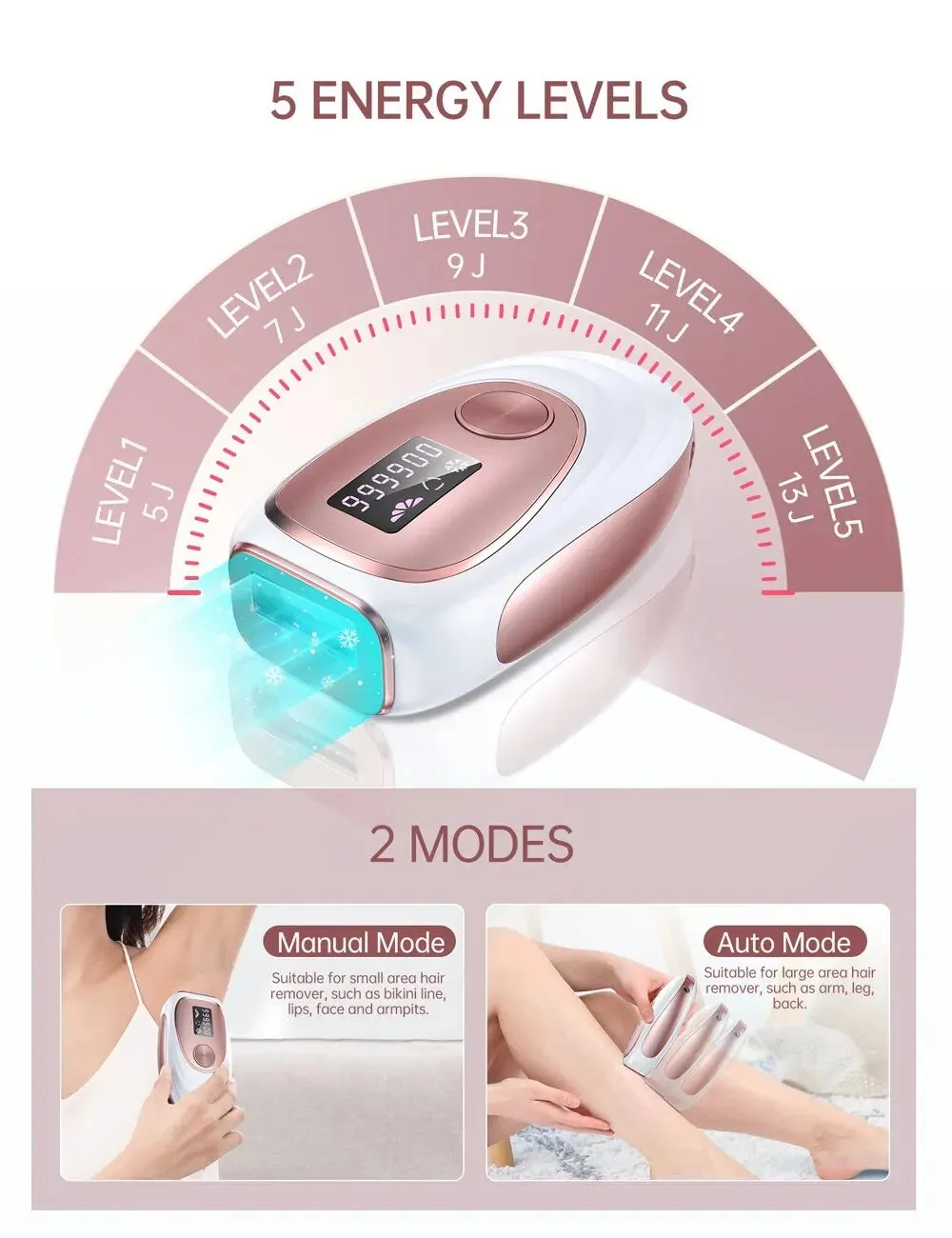 Laser Hair Removal Device Ice Cooling Permanent Painless