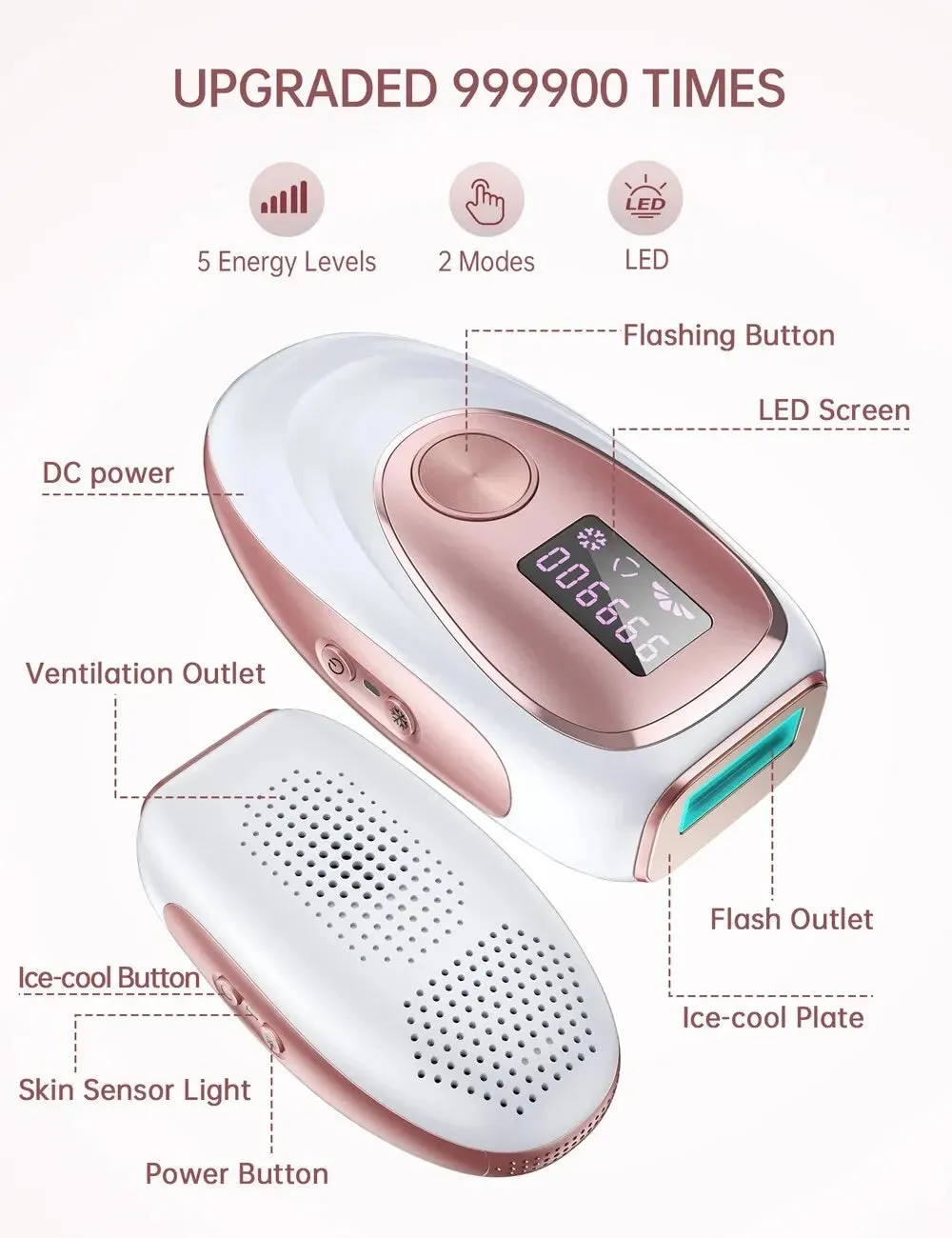 Laser Hair Removal Device Ice Cooling Permanent Painless