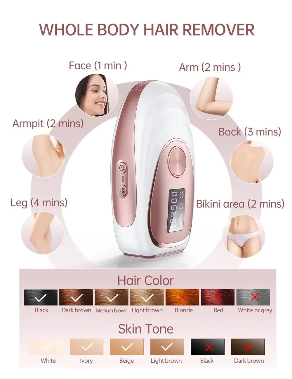 Laser Hair Removal Device Ice Cooling Permanent Painless