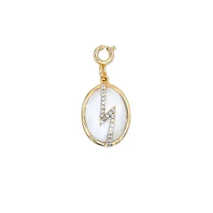 Lightening Bolt Rainbow Moonstone Charm