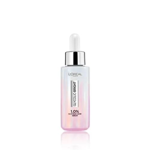 L'Oreal Paris Brightening Serum, 1% Glycolic Acid, 2% Niacinamide Serum, Visibly Minimizes Spots, Reveals Even Skin Tone, Glycolic Bright Skin, 15ml