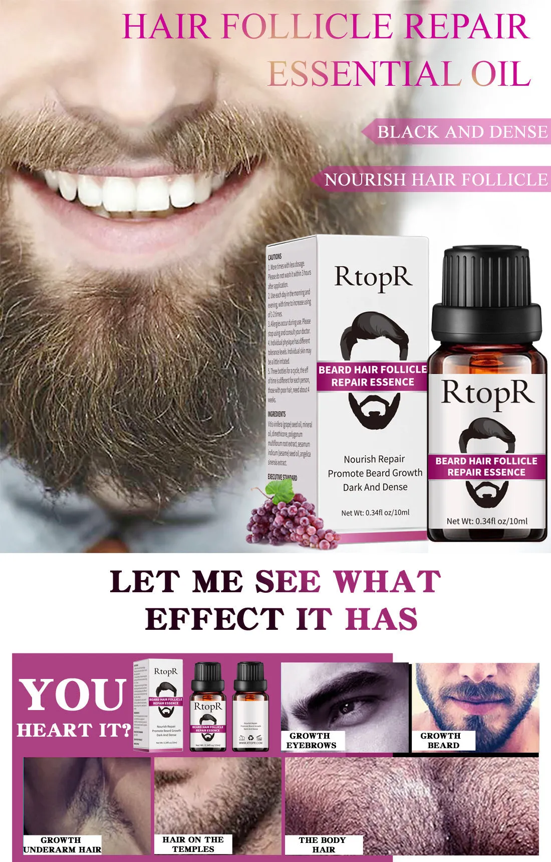 Makeup Beard Hair Repair Essential Oil