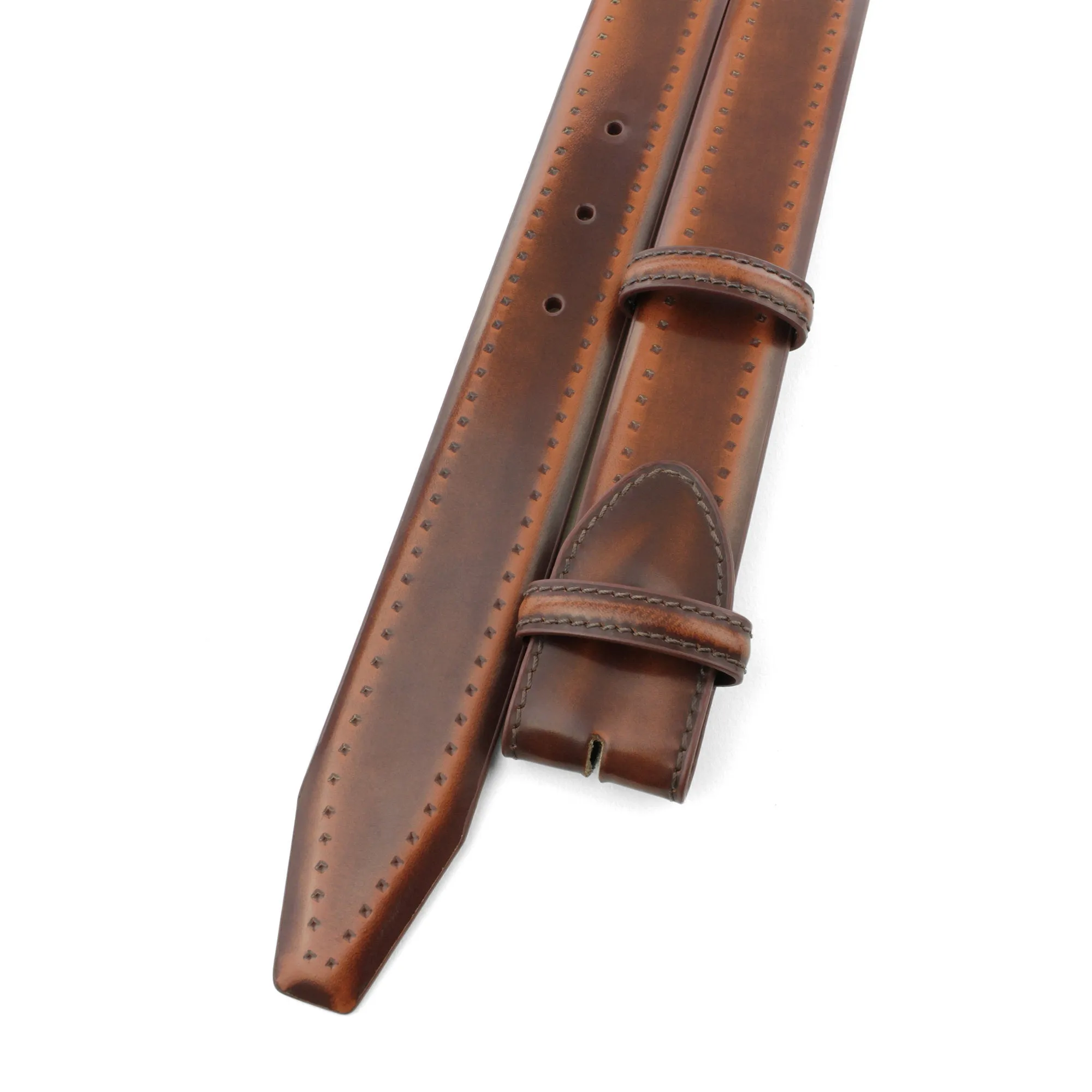 Pacino Hand Burnished Cordovan Effect Belt Strap