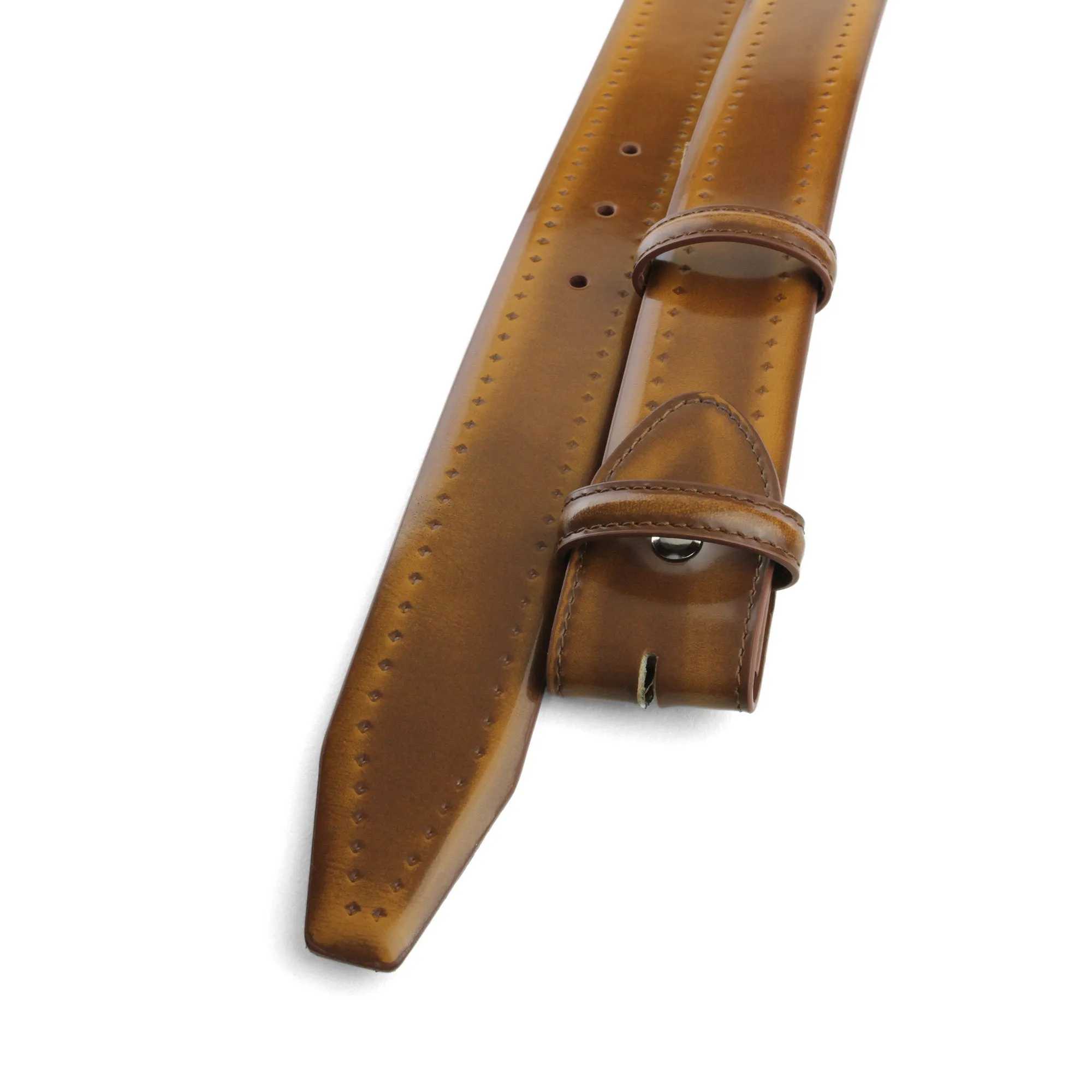 Pacino Hand Burnished Cordovan Effect Belt Strap