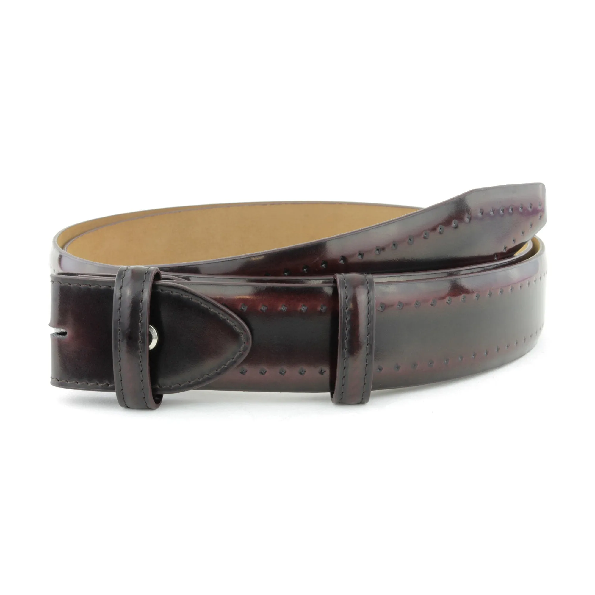 Pacino Hand Burnished Cordovan Effect Belt Strap