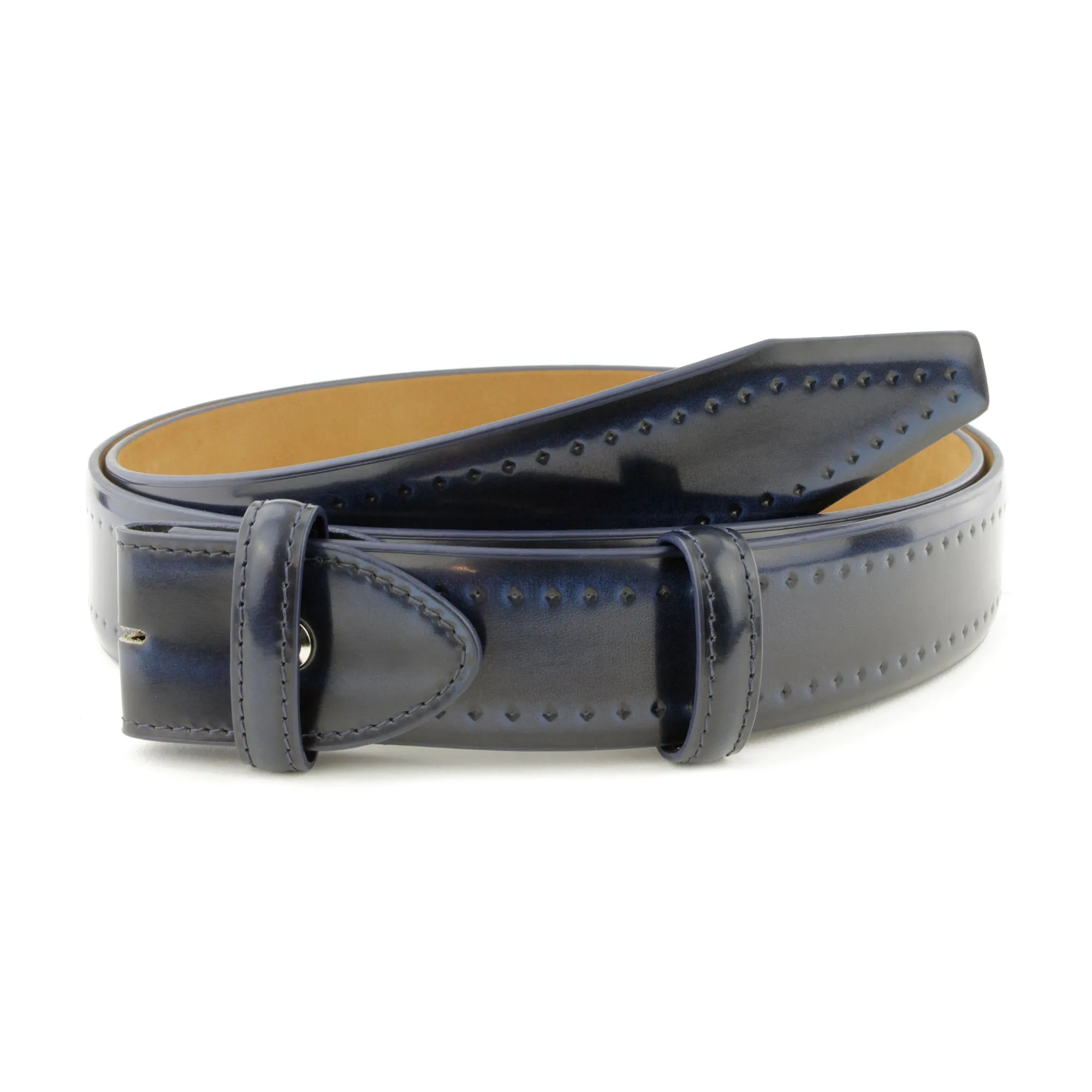 Pacino Hand Burnished Cordovan Effect Belt Strap