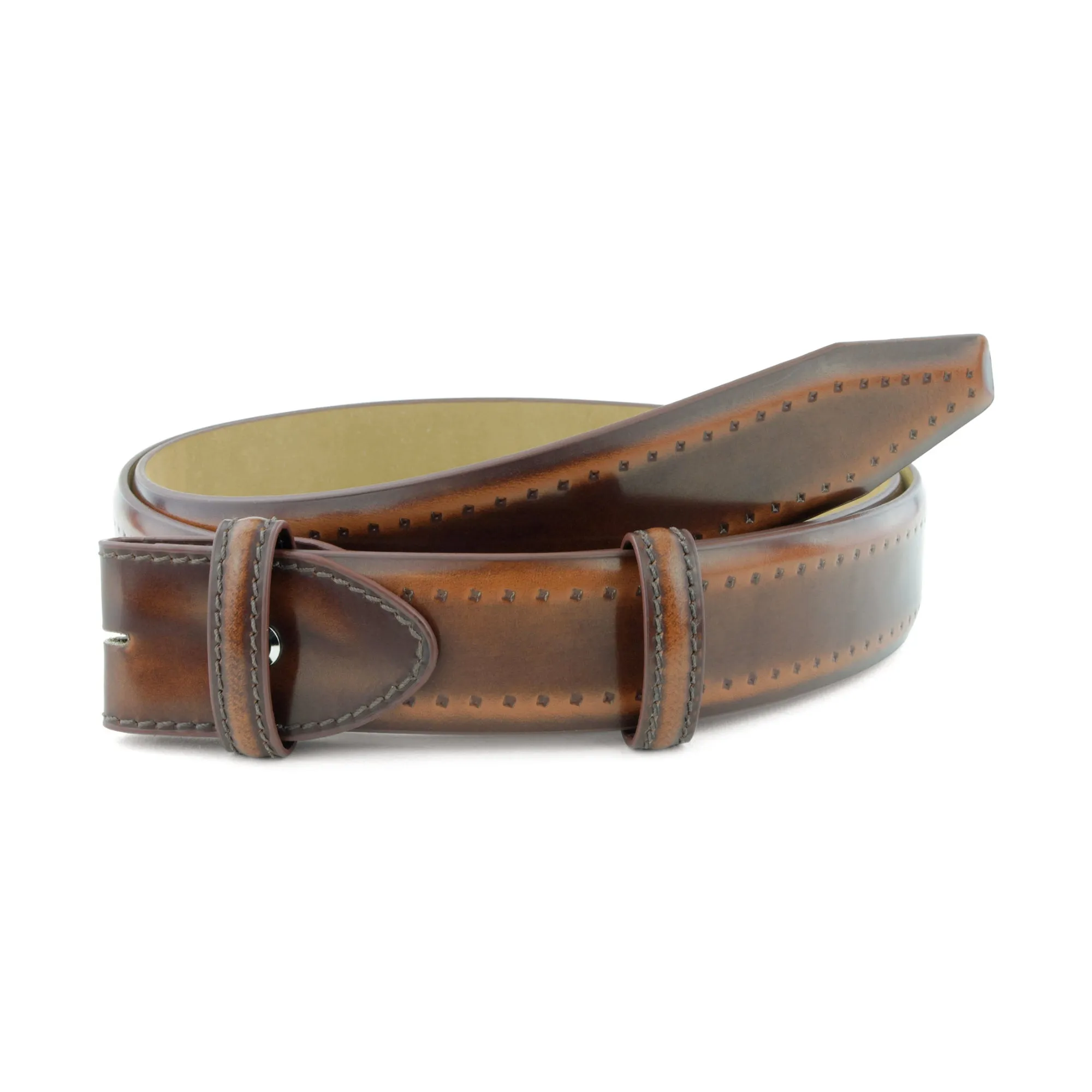 Pacino Hand Burnished Cordovan Effect Belt Strap