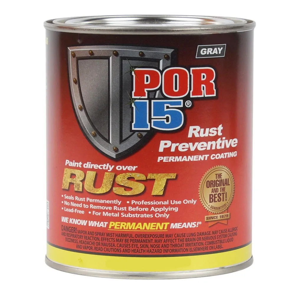 POR15 Rust Preventive Coating 473ml Grey Permanent Coating Paint